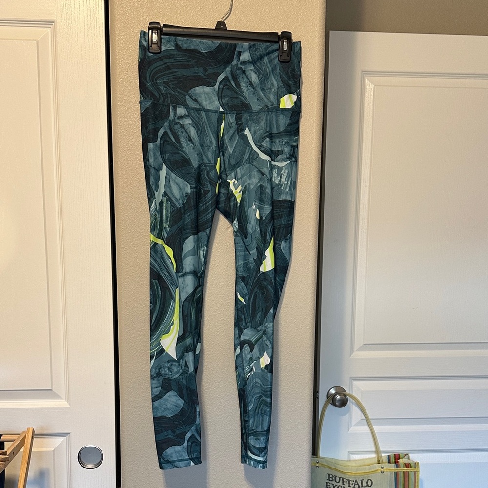 Old Navy Active Wear Marble Pattern Leggings - Blue and Yellow